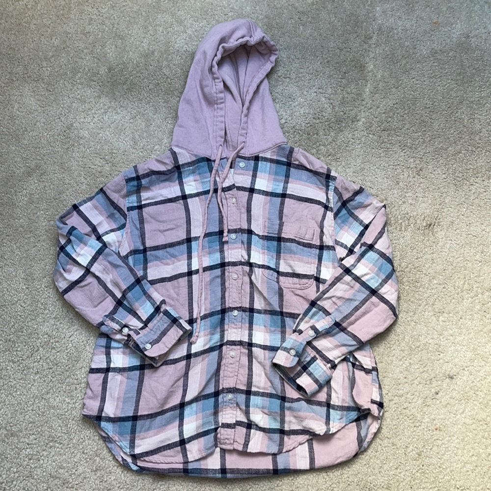 AMERICAN EAGLE HOODED FLANNEL